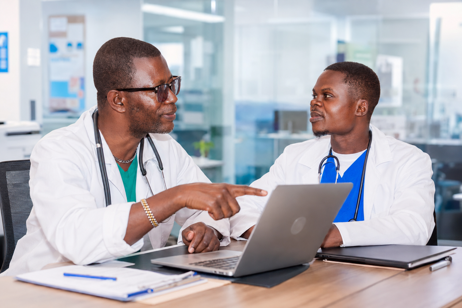 Médecin consultant un patient